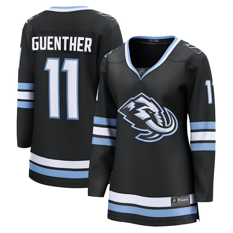 Maillot de joueur échappé à domicile des Utah Mammoth Dylan Guenther, fanatiques féminines, noir