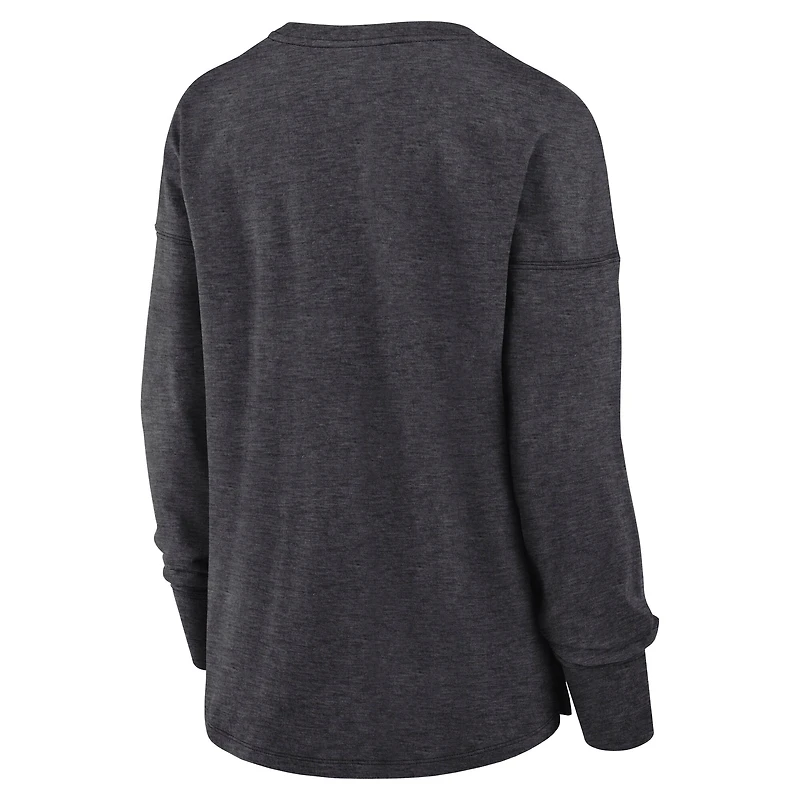 T-shirt à manches longues pour femme Fanatics Heather Charcoal Utah Mammoth avec logo principal Legacy