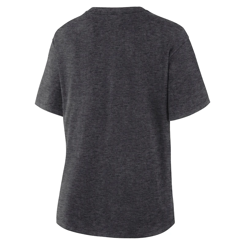 T-shirt Fanatics pour femmes, anthracite chiné, logo principal des Mammoths de l'Utah, Legacy