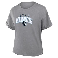 T-shirt boxy tri-blend gris chiné Fanatics pour femme, hommage aux Mammoths de l'Utah