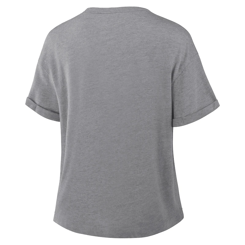T-shirt boxy tri-blend gris chiné Fanatics pour femme, hommage aux Mammoths de l'Utah
