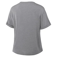 T-shirt boxy tri-blend gris chiné Fanatics pour femme, hommage aux Mammoths de l'Utah