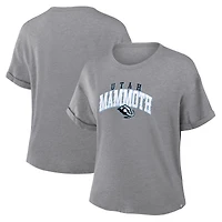 T-shirt boxy tri-blend gris chiné Fanatics pour femme, hommage aux Mammoths de l'Utah