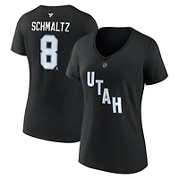 T-shirt col V authentique avec nom et numéro de l'Utah Mammoth Nick Schmaltz pour femmes