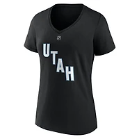 T-shirt col V authentique avec nom et numéro de l'Utah Mammoth Nick Schmaltz pour femmes