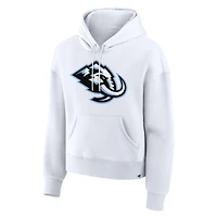 Sweat à capuche en polaire blanc Utah Mammoth avec logo principal pour femme