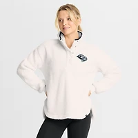 Women's Fanatics White Utah Mammoth Rush Sherpa Half-Snap Pullover