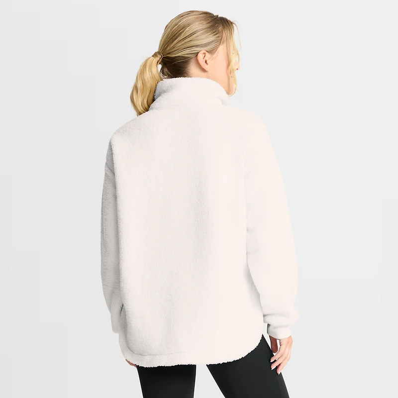 Women's Fanatics White Utah Mammoth Rush Sherpa Half-Snap Pullover
