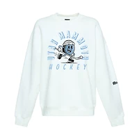 Sweat-shirt oversize Hype and Vice pour femmes, motif mascotte mammouth blanc de l'Utah