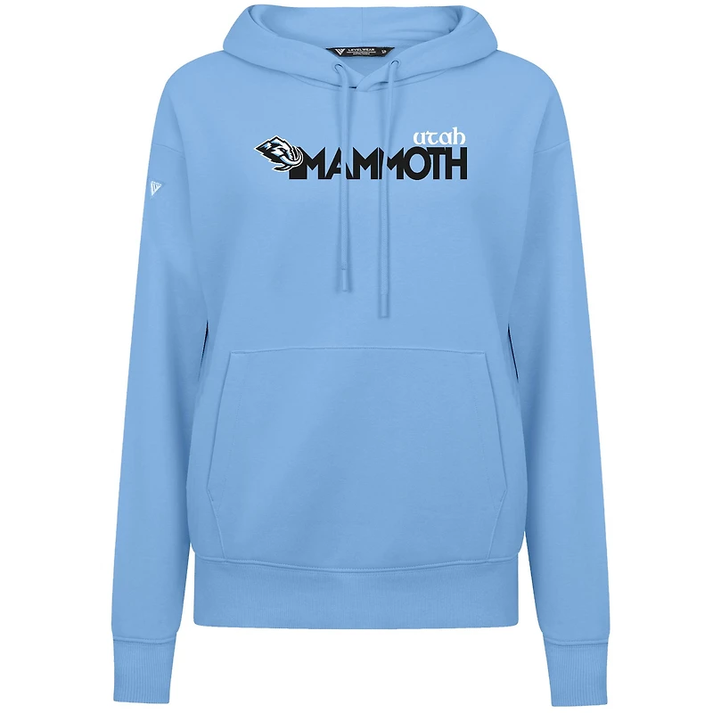 Women's Levelwear Light Blue Utah Mammoth Adorn Wedge Pullover Hoodie