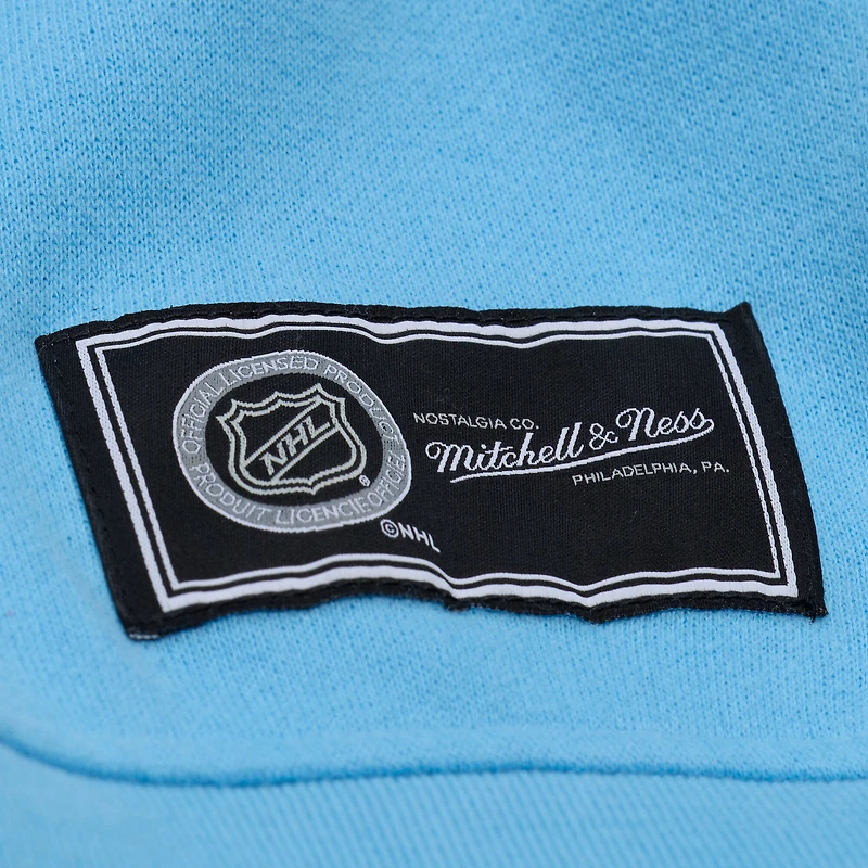 Women's Mitchell & Ness  Blue Utah Mammoth Crewneck Sweatshirt