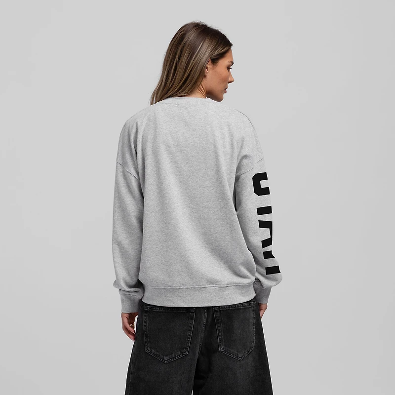 Women's Mitchell & Ness Heather Gray Utah Mammoth Core 3-Hit Oversized Sweatshirt
