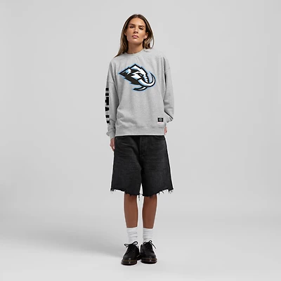 Sweat-shirt oversize Mitchell & Ness Utah Mammoth Core 3-Hit gris chiné pour femme