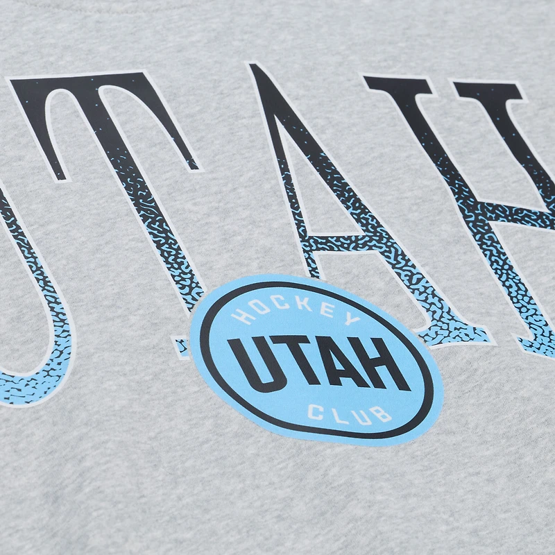 Women's Mitchell & Ness  Heather Gray Utah Mammoth Hockey Night Sweatshirt
