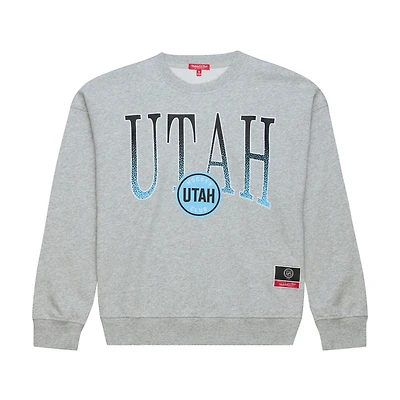 Women's Mitchell & Ness  Heather Gray Utah Mammoth Hockey Night Sweatshirt