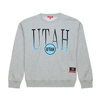 Women's Mitchell & Ness  Heather Gray Utah Mammoth Hockey Night Sweatshirt