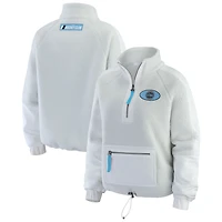 Women's WEAR by Erin Andrews Gray Utah Mammoth Polar Fleece Quarter-Zip Jacket