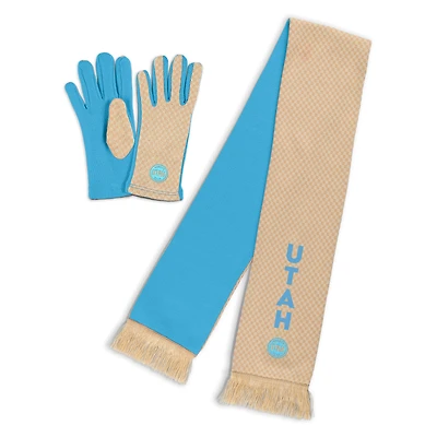 Women's WEAR by Erin Andrews Utah Mammoth Tonal Microcheck Scarf & Glove Set