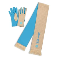 Ensemble écharpe et gants à micro-carreaux ton sur ton Utah Mammoth pour femme par Erin Andrews