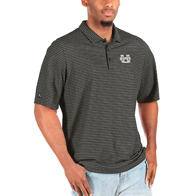 Polo Antigua chiné noir/argenté pour homme, coupe grande taille, Utah State Aggies