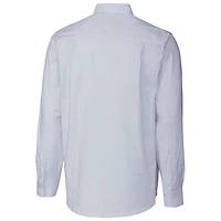 Men's Cutter & Buck Light Blue Utah State Aggies Vault Stretch Oxford Stripe Long Sleeve Button-Down Shirt