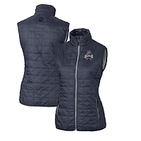 Women's Cutter & Buck Heather Navy Utah State Aggies Vault Rainier PrimaLoft Eco Full-Zip Puffer Vest