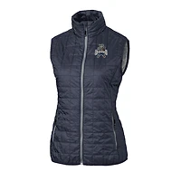 Women's Cutter & Buck Heather Navy Utah State Aggies Vault Rainier PrimaLoft Eco Full-Zip Puffer Vest