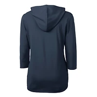 Women's Cutter & Buck Navy Utah State Aggies Vault Virtue Eco Pique Recycled Half-Zip Pullover Hoodie