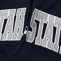Women's Stadium Athletic Navy Utah State Aggies Arched Name Full-Zip Hoodie