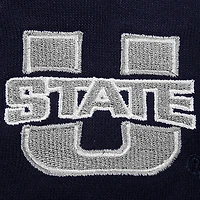 Sweat à capuche zippé pour femme Stadium Athletic Navy Utah State Aggies Arched Name