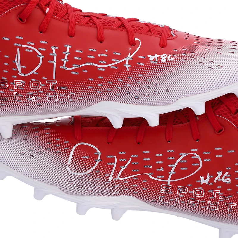 Dalton Kincaid Utah Utes Autographed Player-Issued Red Under Armour Cleats from the 2020-22 NCAA Football Seasons 