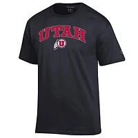 T-shirt noir avec logo arqué Champion Utah Utes pour homme