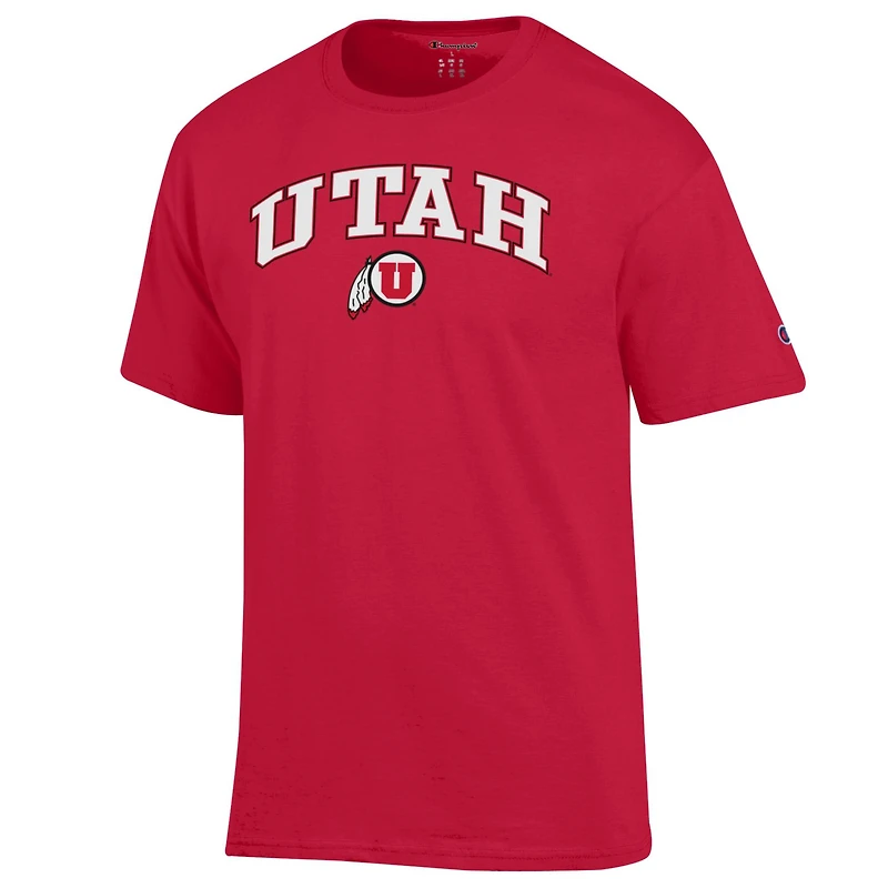 Men's Champion  Red Utah Utes Arch Over Logo T-Shirt