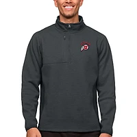 Men's Antigua Heather Charcoal Utah Utes Course Quarter-Zip Pullover Top