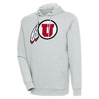 Sweat à capuche logo Antigua Heather Grey pour homme, Utah Utes
