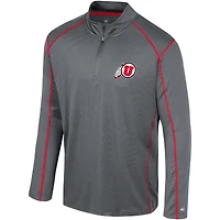 Men's Colosseum Black Utah Utes Cameron Quarter-Zip Windshirt