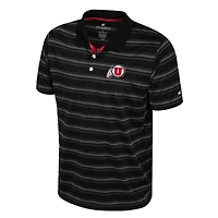 Men's Colosseum  Black Utah Utes Milk Steak Polo