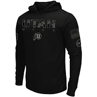 Colosseum Black Utah Utes OHT Military Appreciation Hoodie T-shirt à manches longues pour homme