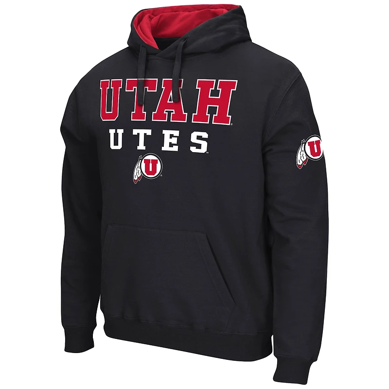 Men's Colosseum Red Utah Utes Sunrise Pullover Hoodie