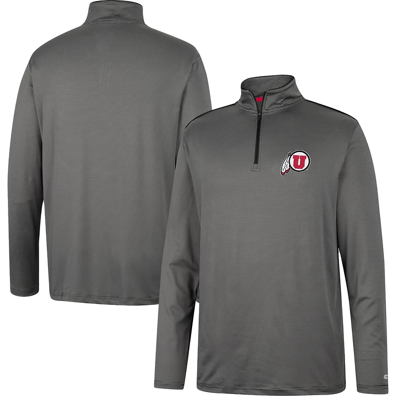 Coupe-vent Colosseum Charcoal Utah Utes Logo Quarter-Zip pour homme