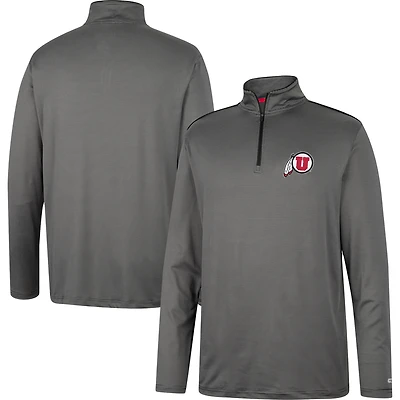 Coupe-vent Colosseum Charcoal Utah Utes Logo Quarter-Zip pour homme