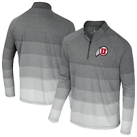 Coupe-vent raglan à rayures en maille et quart de zip pour homme, gris Colosseum, Utah Utes AI