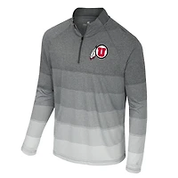 Coupe-vent raglan à rayures en maille et quart de zip pour homme, gris Colosseum, Utah Utes AI