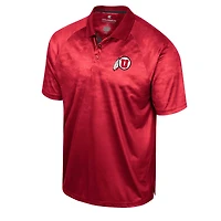 Men's Colosseum Red Utah Utes Honeycomb Raglan Polo