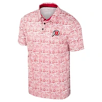 Colosseum Red Utah Utes pour hommes, il est temps ! Polo imprimé sur toute la surface