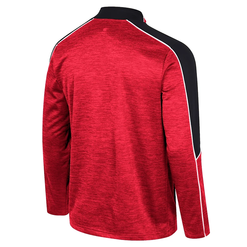 Men's Colosseum Red Utah Utes Marled Half-Zip Jacket