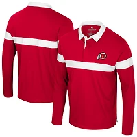 Polo à manches longues rouge Colosseum pour homme Utah Utes Too Cool For School