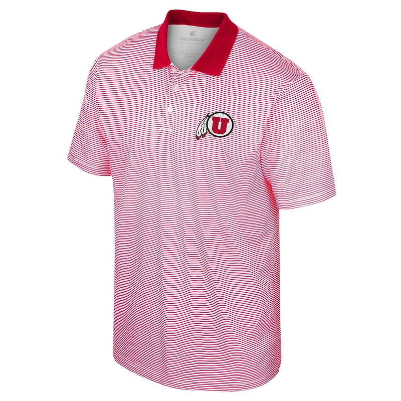 Polo Colosseum Homme Blanc Utah Utes Imprimé Stripe