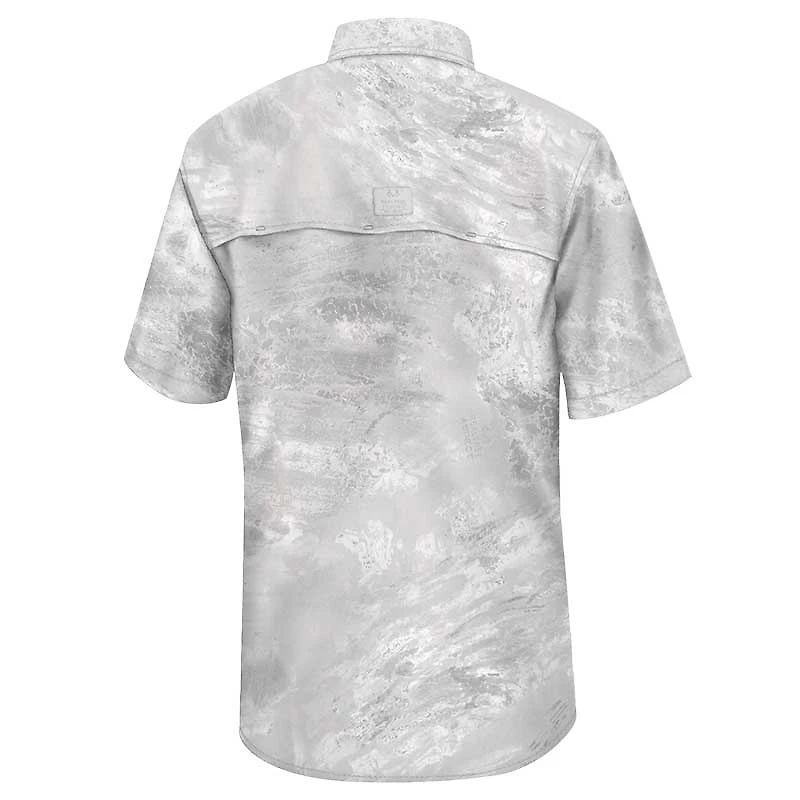 Men's Colosseum White Utah Utes Realtree Aspect Charter Full-Button Fishing Shirt