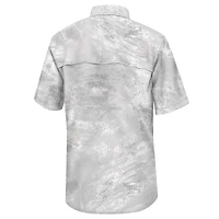 Men's Colosseum  White Utah Utes Realtree Aspect Charter Full-Button Fishing Shirt